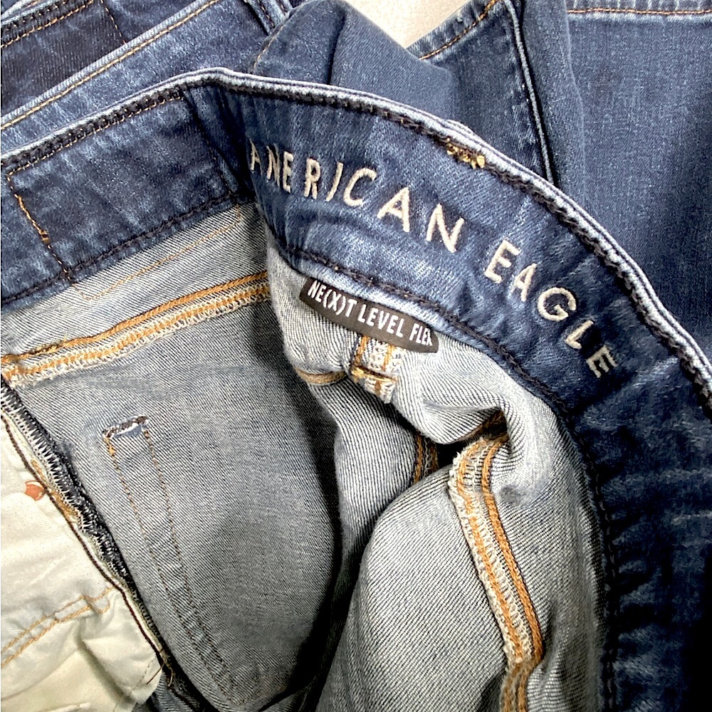 4 PAIRS American Eagle AirFlex+ Slim Straight Men’s 4 Jean BUNDLE Size (33X30) - Picture 11 of 13